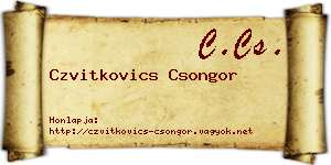 Czvitkovics Csongor névjegykártya